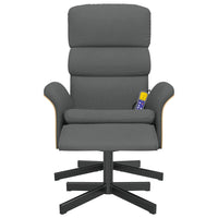 Poltrona Reclinabile Massaggio Poggiapiedi Grigio Scuro Tessuto 356623