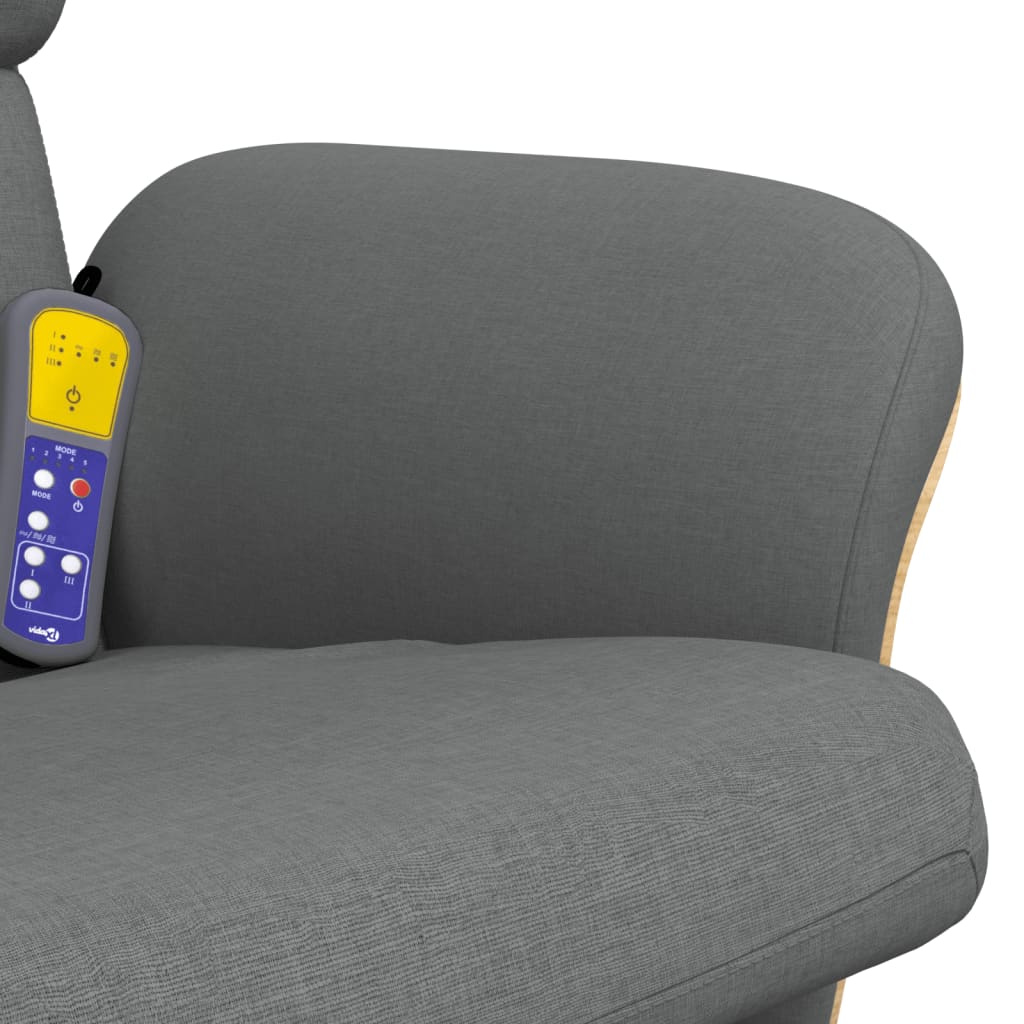 Poltrona Reclinabile Massaggio Poggiapiedi Grigio Scuro Tessuto 356623