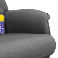 Poltrona Reclinabile Massaggio Poggiapiedi Grigio Scuro Tessuto 356679