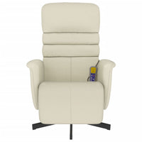 Poltrona Reclinabile Massaggio con Poggiapiedi Crema Similpelle 356711