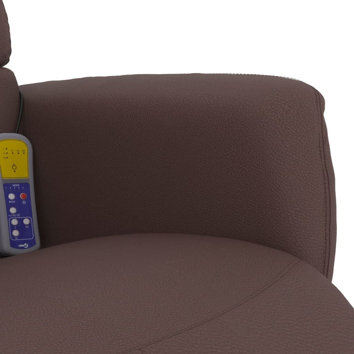Poltrona Reclinabile Massaggio Poggiapiedi Marrone Similpelle 356712