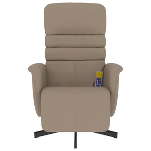 Poltrona Reclinabile Massaggi Poggiapiedi Cappuccino Similpelle 356714