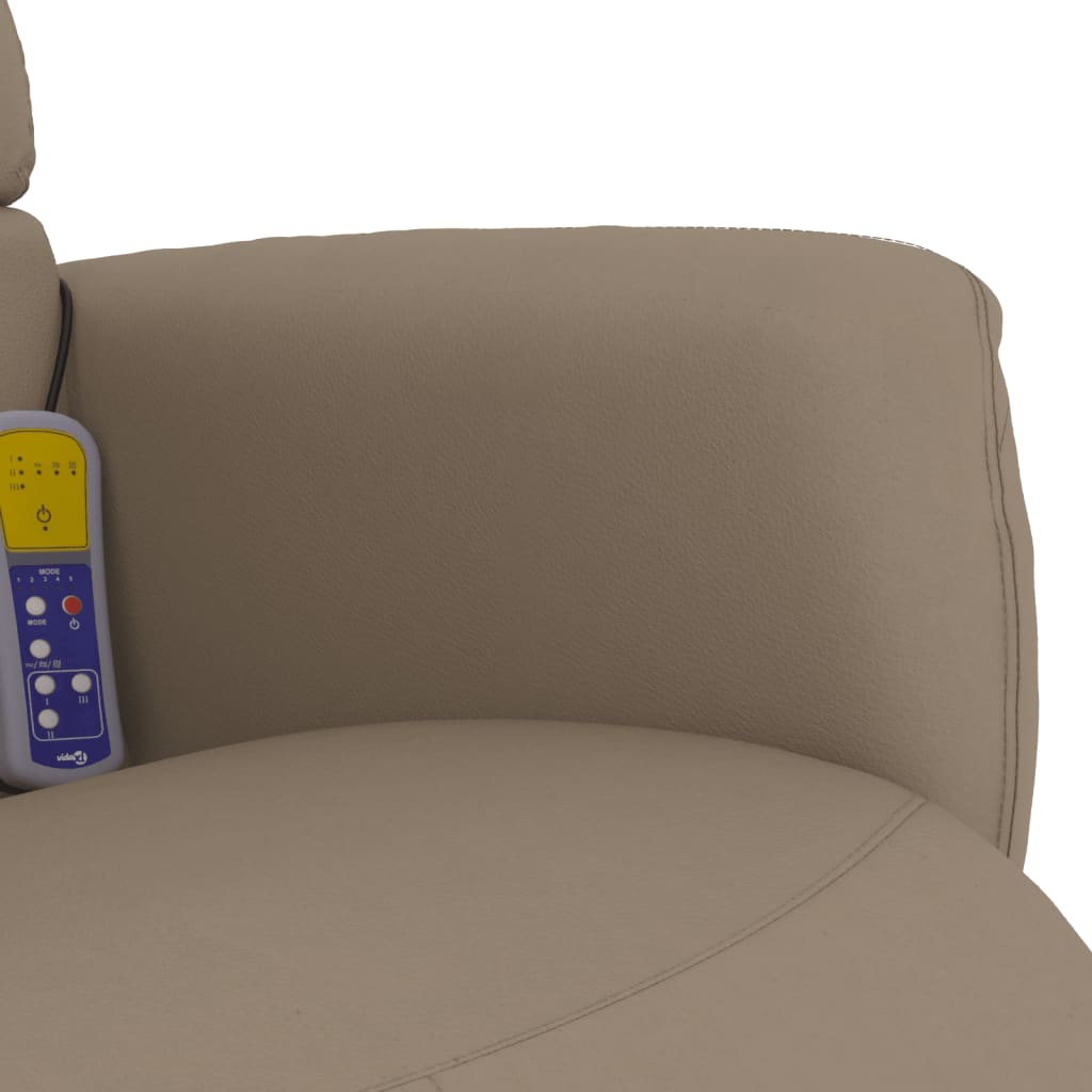 Poltrona Reclinabile Massaggi Poggiapiedi Cappuccino Similpelle 356714