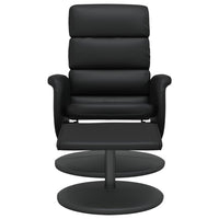 Poltrona con Poggiapiedi Nera in Similpelle 356722