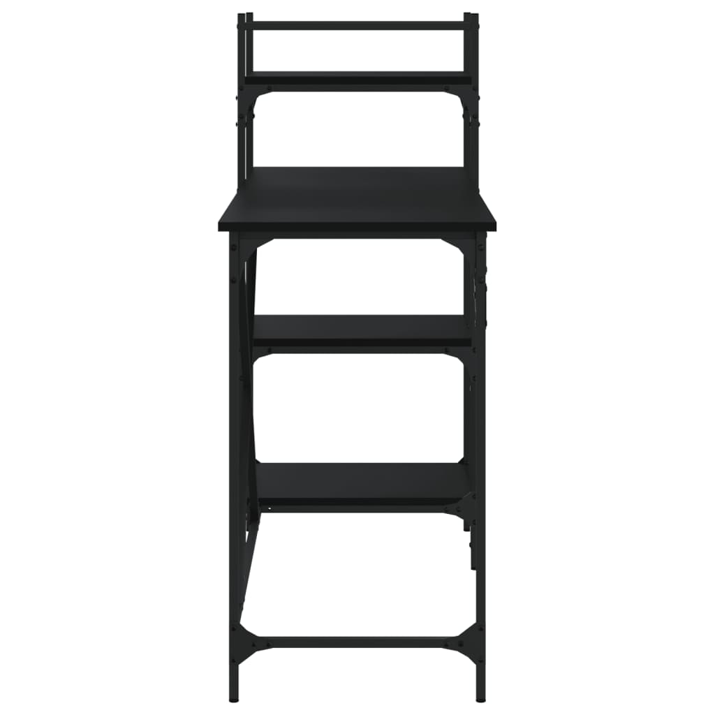 Scrivania per Computer con Scaffali Nera 120x47x109 cm 836213