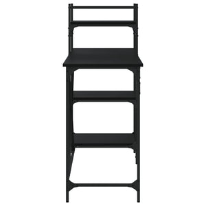 Scrivania per Computer con Scaffali Nera 120x47x109 cm 836213