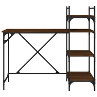 Scrivania tavolo postazione di lavoro mobile per computer studio con ripiani rovere 120 x 47 x 109 cm marrone 02_0023705