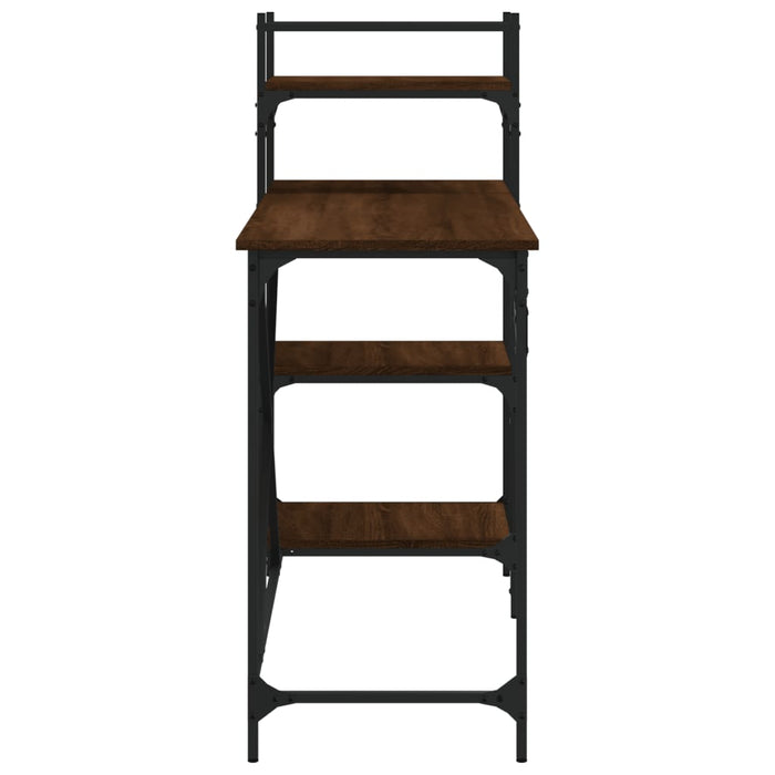 Scrivania tavolo postazione di lavoro mobile per computer studio con ripiani rovere 120 x 47 x 109 cm marrone 02_0023705