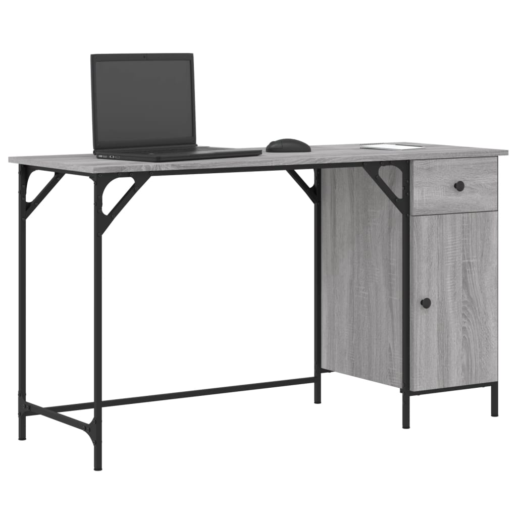 Scrivania Computer Grigio Sonoma 131x48x75 cm Legno Multistrato 836221