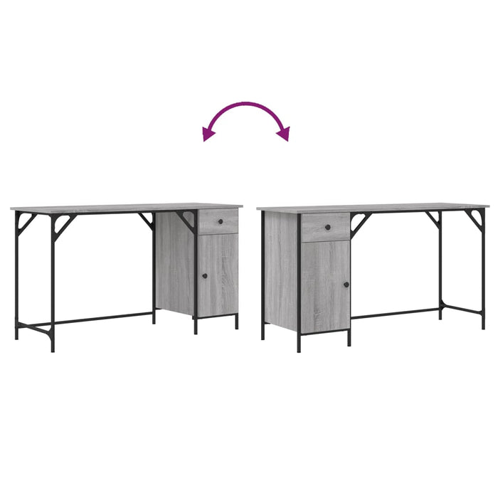 Scrivania Computer Grigio Sonoma 131x48x75 cm Legno Multistrato 836221