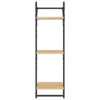 Mensole a Muro con Aste 3 Livelli 2pz Rovere Sonoma 30x25x100cm 836259