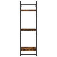 Mensole a Muro con Aste 3 Livelli 2pz Rovere Fumo 30x25x100 cm 836260