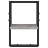 Mensola a Parete con Asta Grigio Sonoma 20x25x30 cm 836276