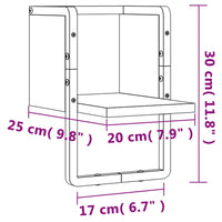 Mensola a Parete con Asta Grigio Sonoma 20x25x30 cm 836276