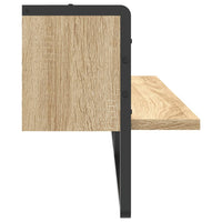 Mensola a Parete con Asta Rovere Sonoma 100x25x30 cm 836294