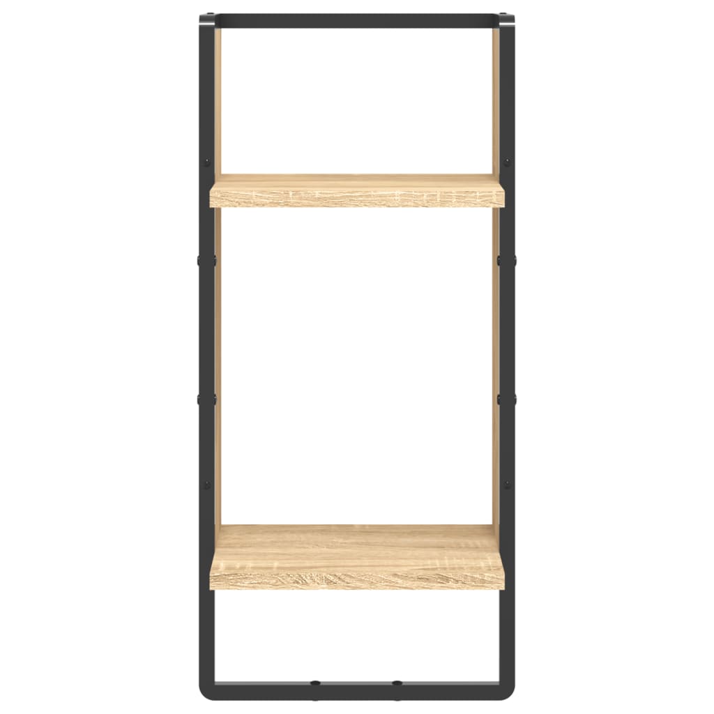 Mensola da Parete con Asta Rovere Sonoma 30x25x65 cm 836299