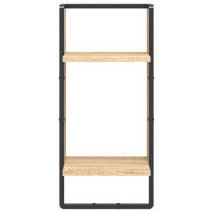 Mensola da Parete con Asta Rovere Sonoma 30x25x65 cm 836299