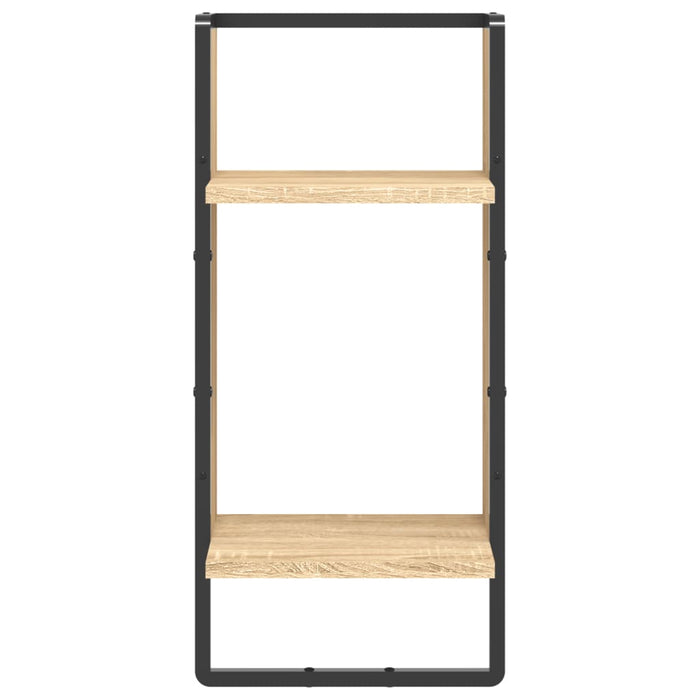 Mensola da Parete con Asta Rovere Sonoma 30x25x65 cm 836299