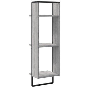 Scaffale Parete 3 Ripiani Grigio Sonoma 30x25x100cm Multistrato 836306