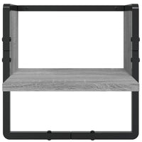 Set Mensole Parete con Aste 4pz Grigio Sonoma Legno Multistrato 836311