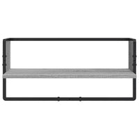 Set Mensole Parete con Aste 4pz Grigio Sonoma Legno Multistrato 836311