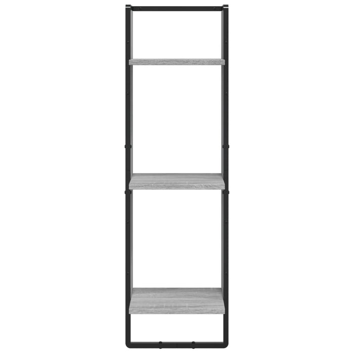 Set Mensole Parete con Aste 6pz Grigio Sonoma Legno Multistrato 836316