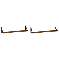 Mensole Parete 2pz Rovere Fumo 80x15x15,5 cm Legno Multistratocod mxl 131525