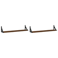 Mensole da Parete 2pz Rovere Marrone 80x15x15,5 cm Multistratocod mxl 131524