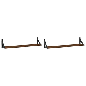 Mensole da Parete 2pz Rovere Marrone 80x15x15,5 cm Multistratocod mxl 131524