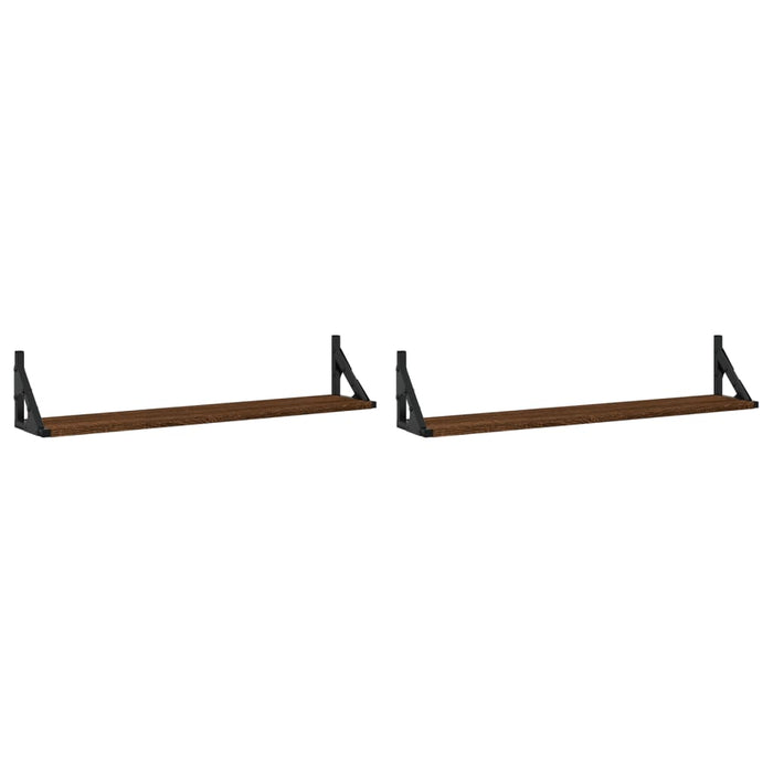 Mensole da Parete 2pz Rovere Marrone 80x15x15,5 cm Multistratocod mxl 131524