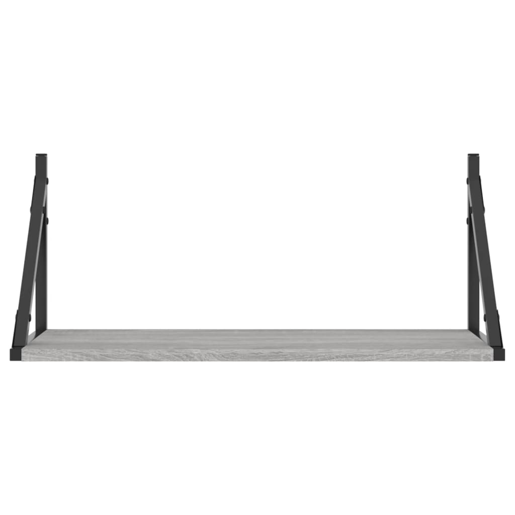 Mensole Parete 2pz Grigio Sonoma 60x25x25,5cm Legno Multistrato 836336