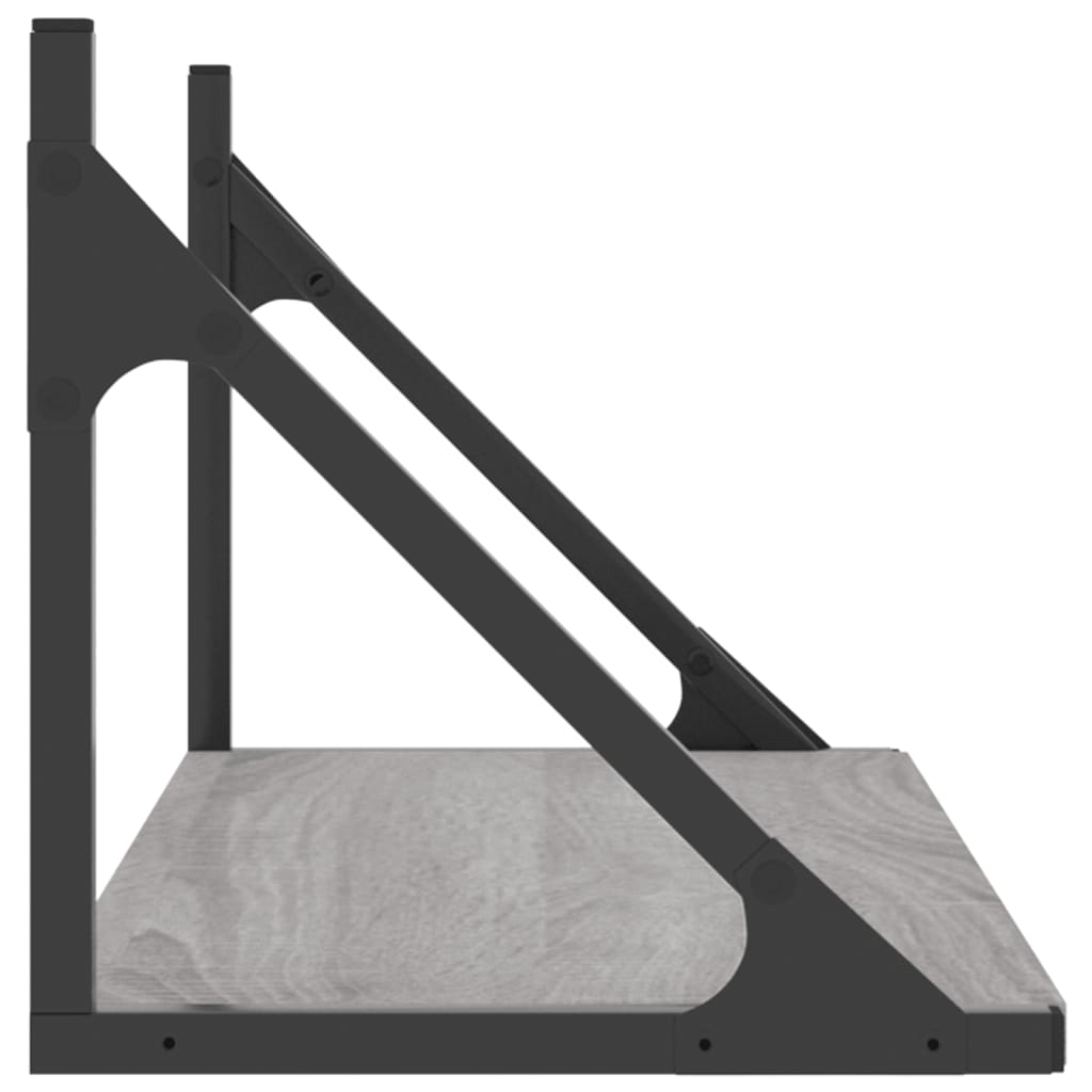 Mensole Parete 2pz Grigio Sonoma 60x25x25,5cm Legno Multistrato 836336
