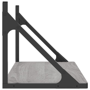 Mensole Parete 2pz Grigio Sonoma 60x25x25,5cm Legno Multistrato 836336