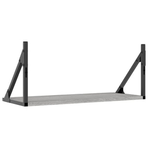 Mensole Parete 2pz Grigio Sonoma 60x25x25,5cm Legno Multistrato 836336