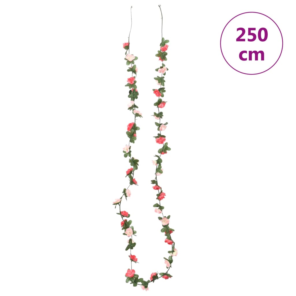 Ghirlande Fiori Artificiali Natale 6 pz Rosa Primavera 250 cm 359038