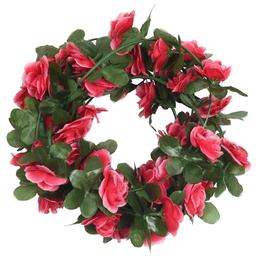 Ghirlande Fiori Artificiali Natale 6 pz Rosa Rossa 250 cm 359039