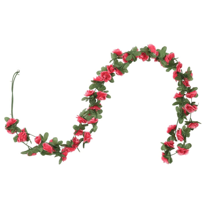 Ghirlande Fiori Artificiali Natale 6 pz Rosa Rossa 250 cm 359039