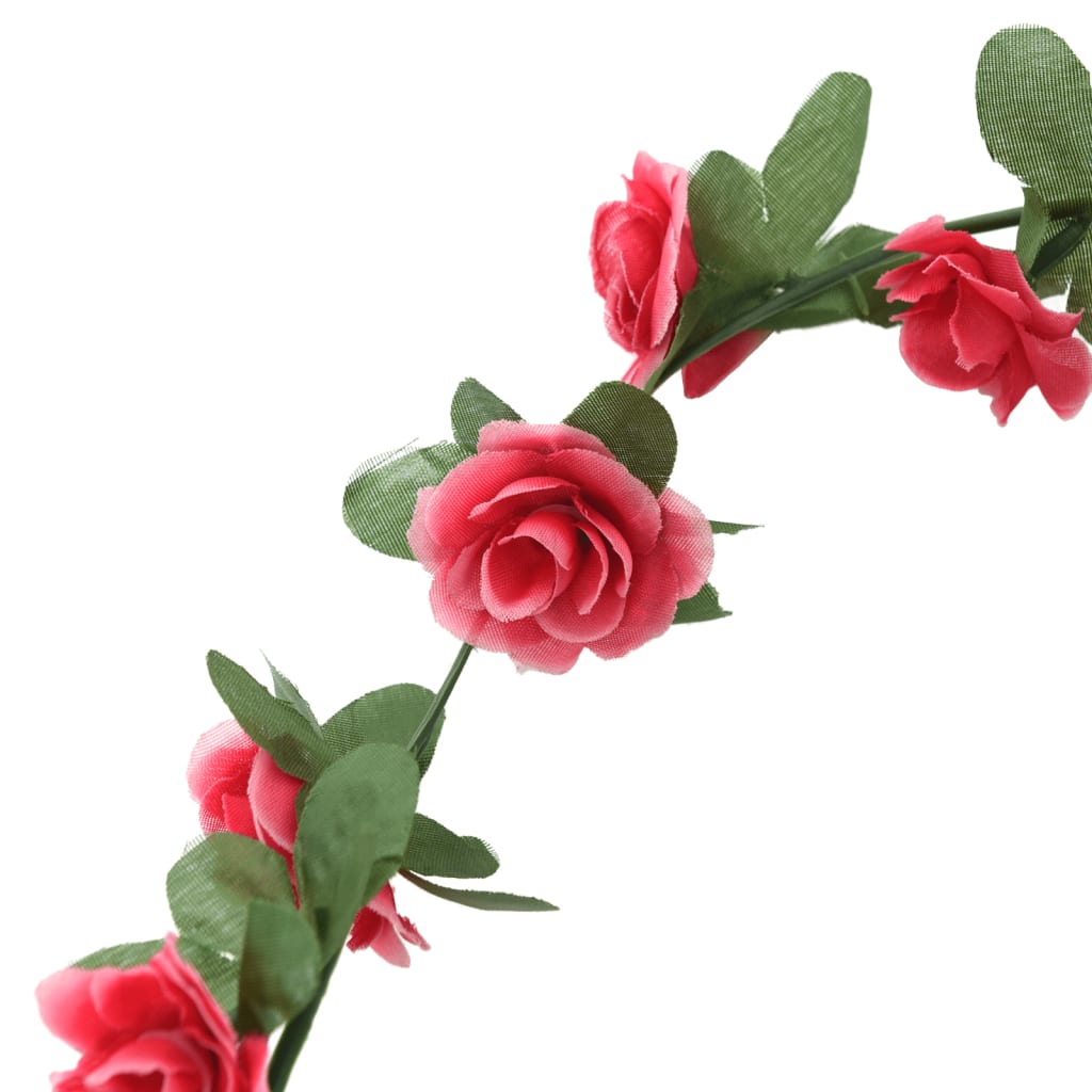 Ghirlande Fiori Artificiali Natale 6 pz Rosa Rossa 250 cm 359039