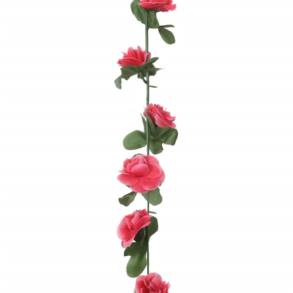 Ghirlande Fiori Artificiali Natale 6 pz Rosa Rossa 250 cm 359039