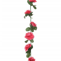 Ghirlande Fiori Artificiali Natale 6 pz Rosa Rossa 250 cm 359039