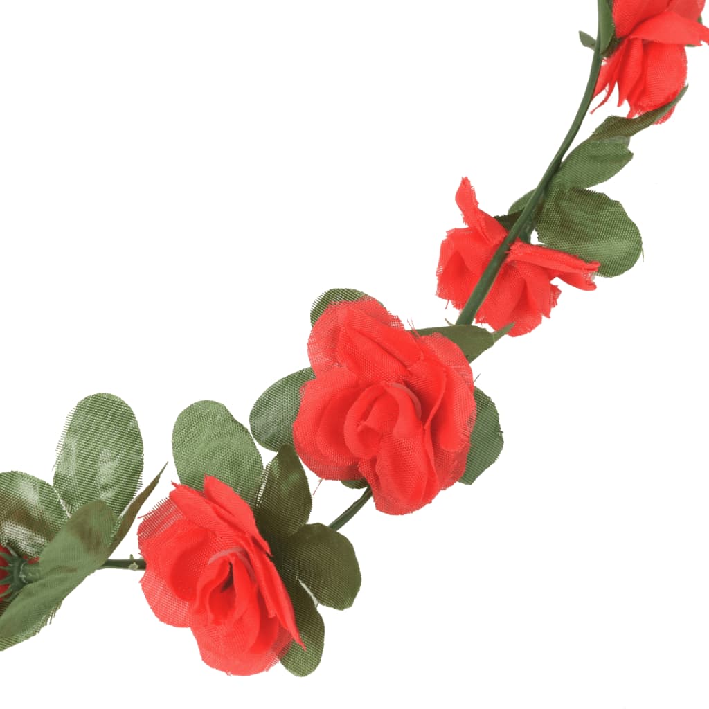 Ghirlande Fiori Artificiali Natale 6 pz Rosso Primavera 250 cm 359040