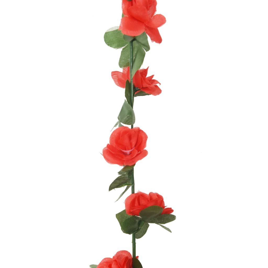 Ghirlande Fiori Artificiali Natale 6 pz Rosso Primavera 250 cm 359040