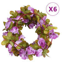 Ghirlande Fiori Artificiali 6 pz Viola Chiaro 250cmcod mxl 82781