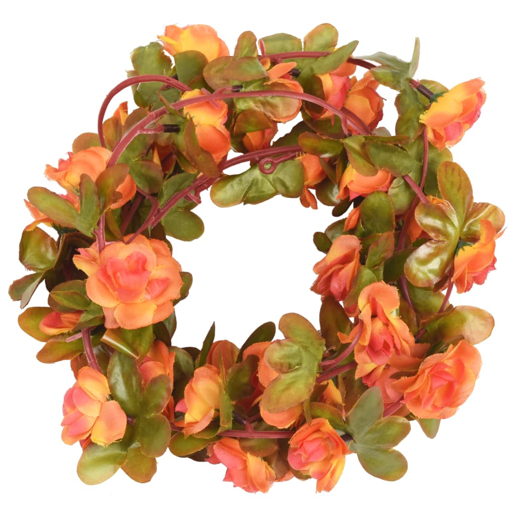 Ghirlande Fiori Artificiali Natale 6 pz Arancione 250 cm 359044