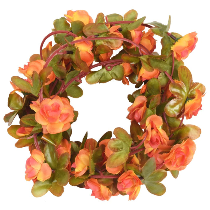 Ghirlande Fiori Artificiali Natale 6 pz Arancione 250 cm 359044