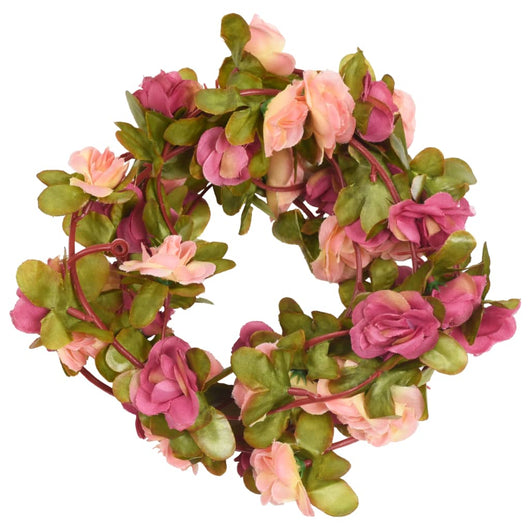 Ghirlande Fiori Artificiali Natale 6 pz Rosa Rossa 250 cm 359045