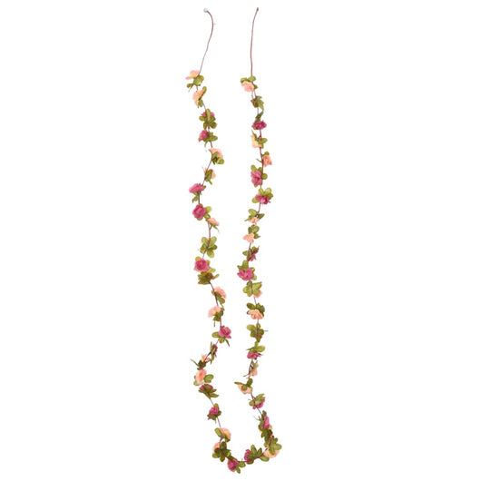 Ghirlande Fiori Artificiali Natale 6 pz-Decorazioni natalizie Rosa Rossa 250 cm 188893