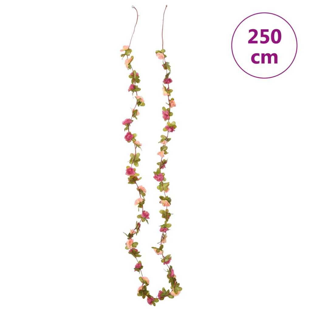 Ghirlande Fiori Artificiali Natale 6 pz Rosa Rossa 250 cm 359045