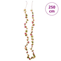 Ghirlande Fiori Artificiali Natale 6 pz Rosa Rossa 250 cm 359045