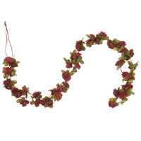 Ghirlande Fiori Artificiali Natale 6 pz Rosso Vino 250 cm 359046